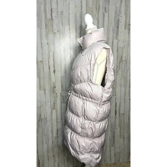 NWT Nike Women's Small Gray/Lavender Therma-Fit Loose Long Wind Puffer Vest - Picture 8 of 11